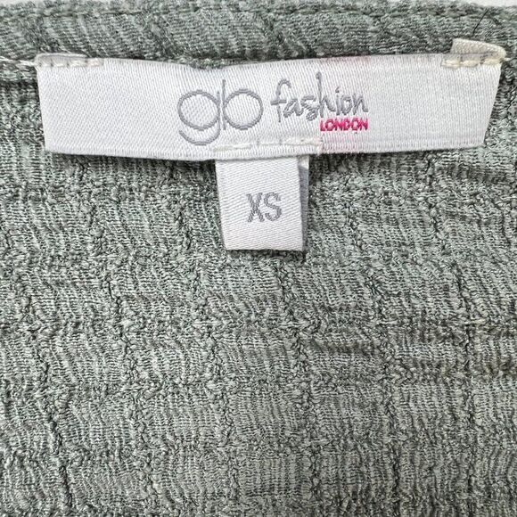 Vintage Green Cottagecore Coquette Ruffle Short Sleeve Cropped Top / XS - Picture 6 of 7